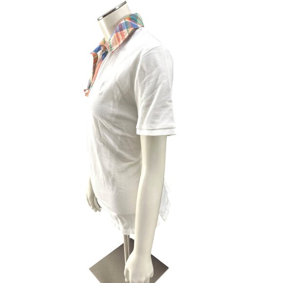 Lauren Ralph Lauren Size Medium White Polo Plaid Collar Preppy City Classic Styl - Picture 3 of 10